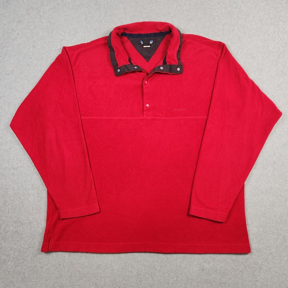 Vintage Patagonia Snap Pullover XL Red Lightweight Synchilla Fleece‎ Jacket USA